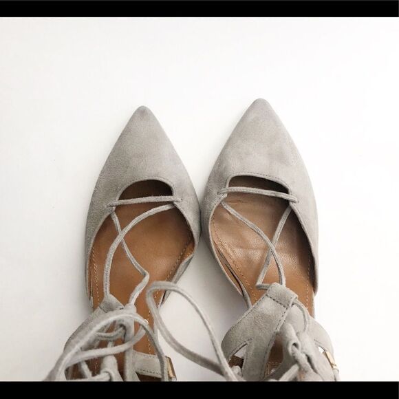 Aquazzura Belgravia Suede Lace Up Pump Grey EU 36 - Picture 3 of 11